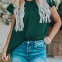 Small Green Gathered Ruffled Dotted Top