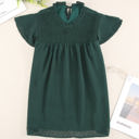 Small Green Gathered Ruffled Dotted Top