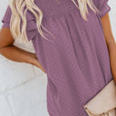 Small Purple Gathered Ruffled Dotted Top