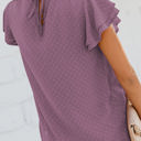 Small Purple Gathered Ruffled Dotted Top