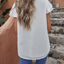 Small White Gathered Ruffled Dotted Top