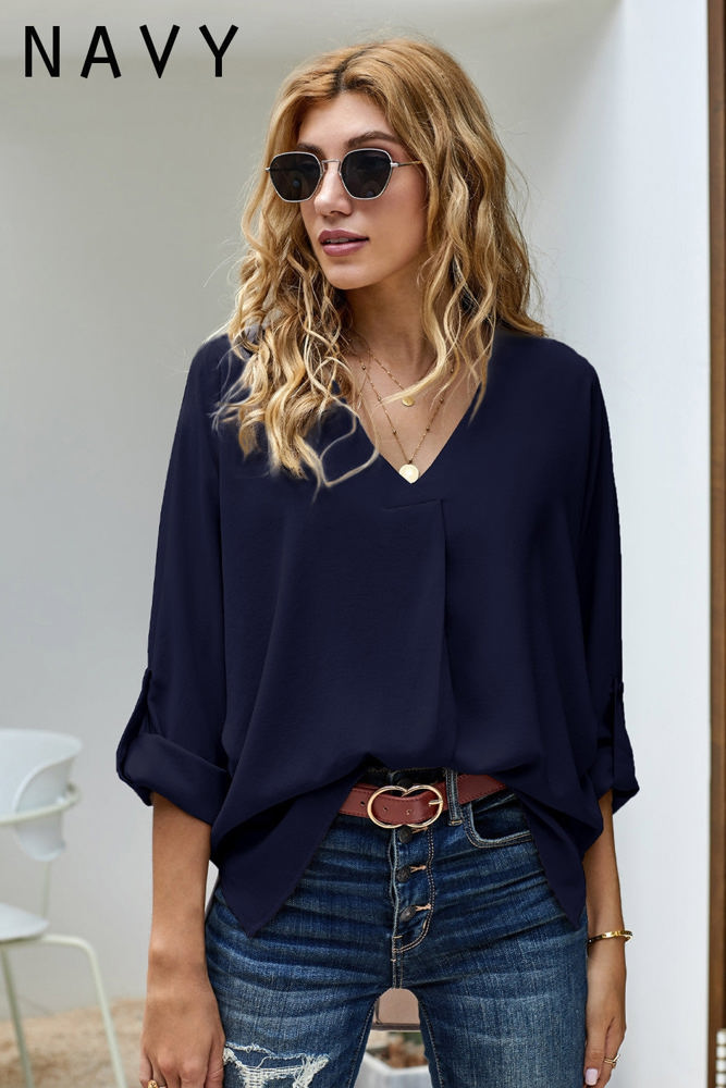 Sleeve Tab Pleated Top