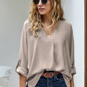 Small Apricot Sleeve Tab Pleated Top