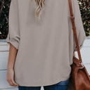 Small Apricot Sleeve Tab Pleated Top