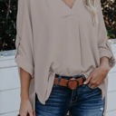 Small Apricot Sleeve Tab Pleated Top