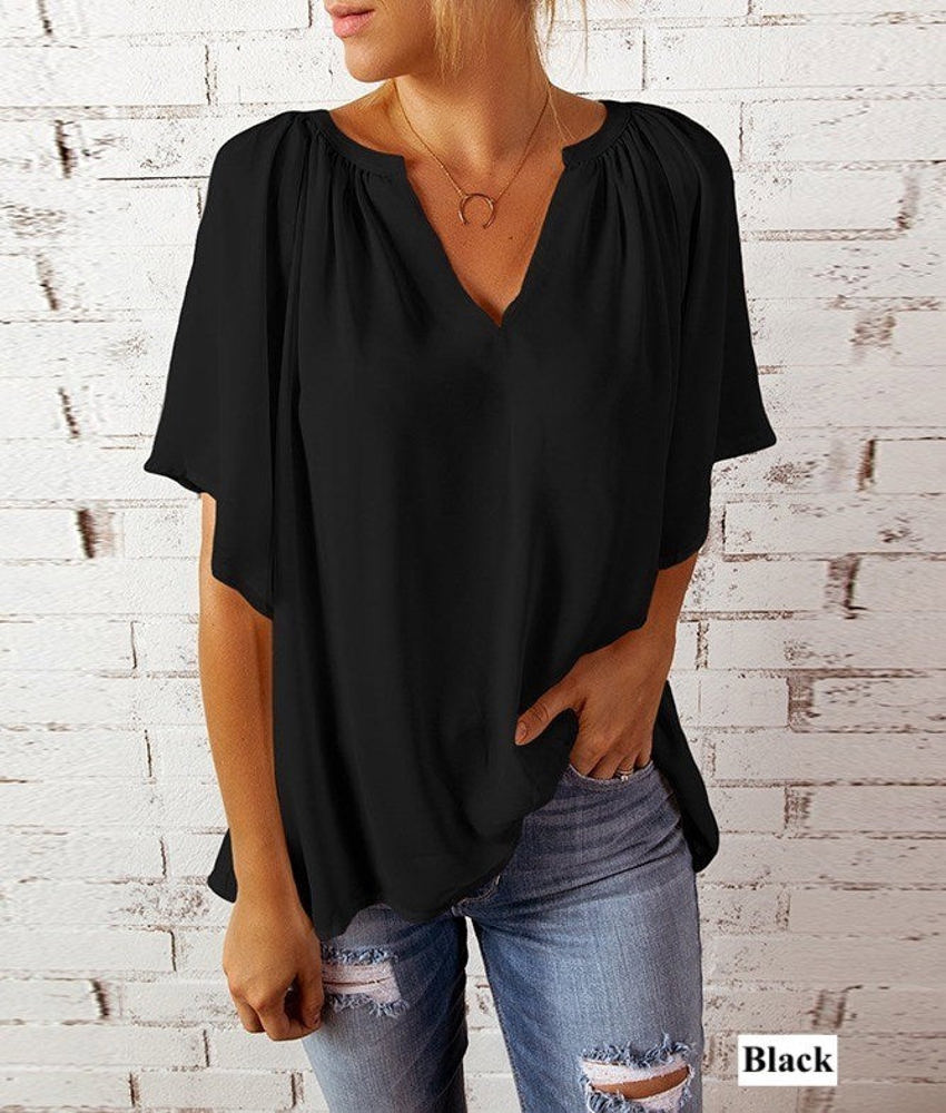 V Neck Draped Top