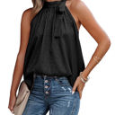 Small Black Side Tie Halter Top