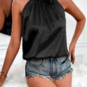 Small Black Side Tie Halter Top