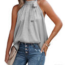 Large Gray Side Tie Halter Top