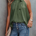 Large Green Side Tie Halter Top