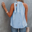 Small Light Blue Side Tie Halter Top