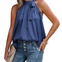 Small Navy Side Tie Halter Top