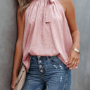 Small Pink Side Tie Halter Top