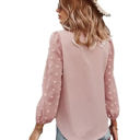 Small Pink Dotted Sleeve Pleated Top