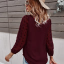 Small Red Dotted Sleeve Pleated Top