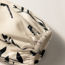  Khaki Botanical Floral Print Split Neck Long Sleeve Blouse