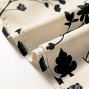  Khaki Botanical Floral Print Split Neck Long Sleeve Blouse