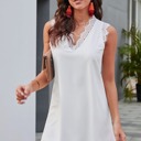 Large White Eyelash Shift Dress