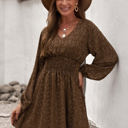 Large Brown Balloon Sleeve Dress