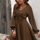 Large Brown Balloon Sleeve Dress