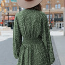 Large Green Balloon Sleeve Dress