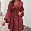 Large Red Balloon Sleeve Dress