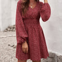 Large Red Balloon Sleeve Dress