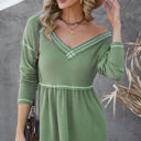 Small Green Waffle Babydoll V Top