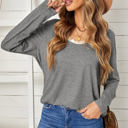  Ring Neck Long Sleeve Top