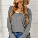  Ring Neck Long Sleeve Top