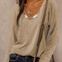  Ring Neck Long Sleeve Top