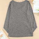 Small Gray Ring Neck Long Sleeve Top