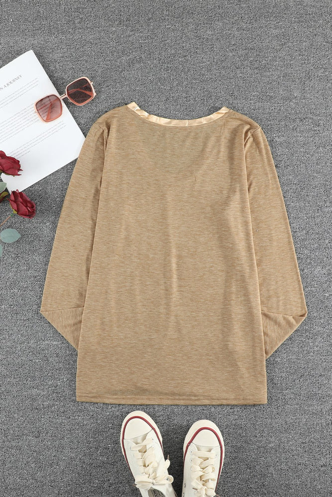 Ring Neck Long Sleeve Top