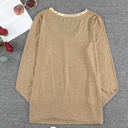 Small Khaki Ring Neck Long Sleeve Top