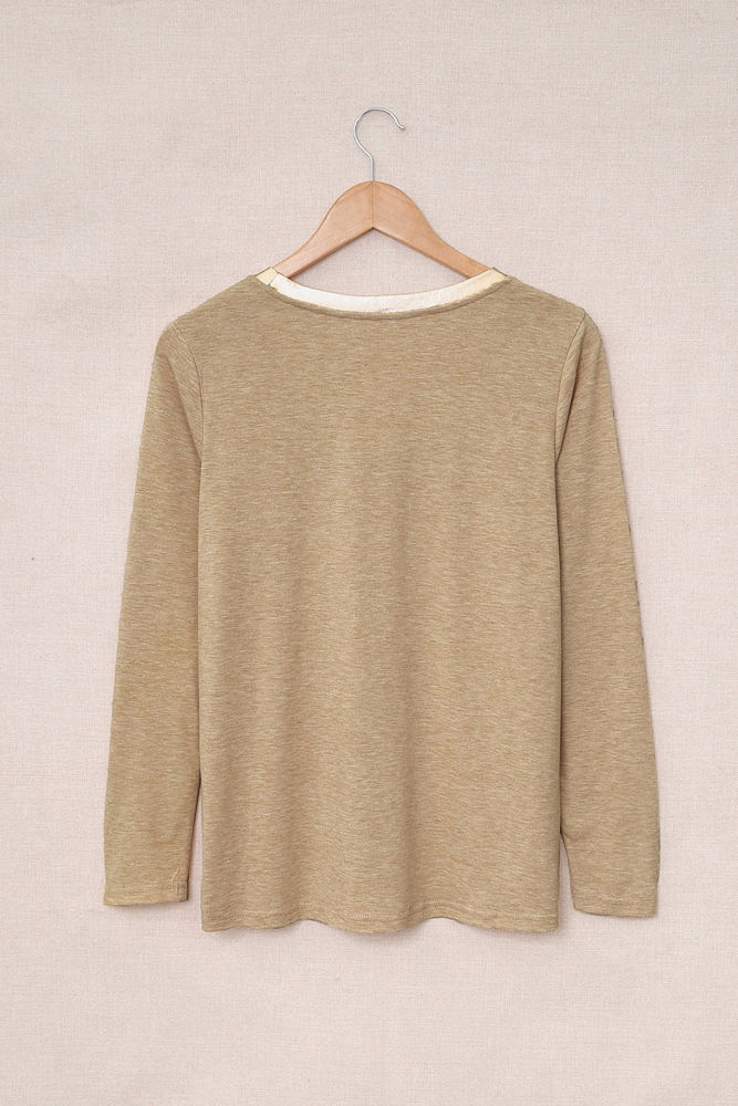 Ring Neck Long Sleeve Top