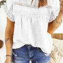 Large White Circle Lace Dotted Top