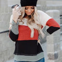  Waffle Color Block Stripe Top