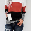  Waffle Color Block Stripe Top