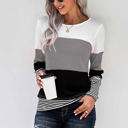  Waffle Color Block Stripe Top