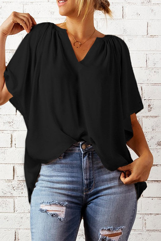 V Neck Draped Top