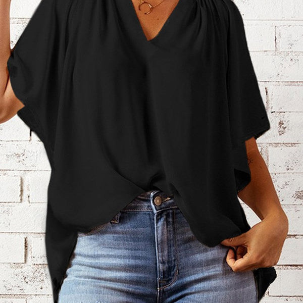 V Neck Draped Top