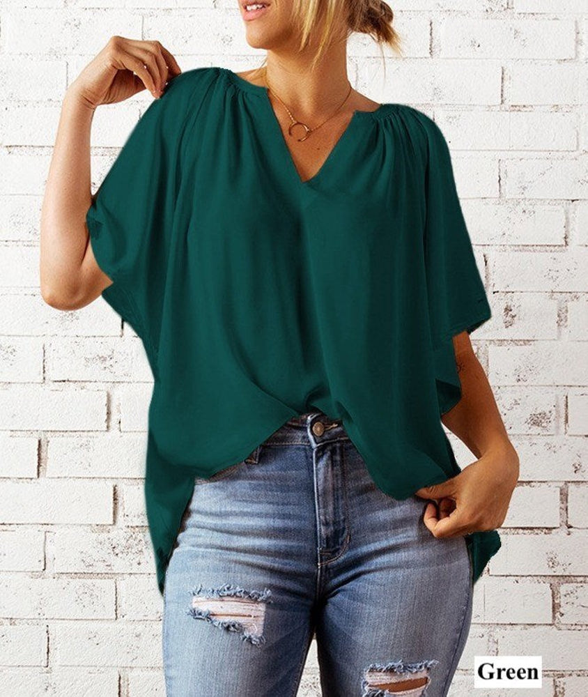 V Neck Draped Top