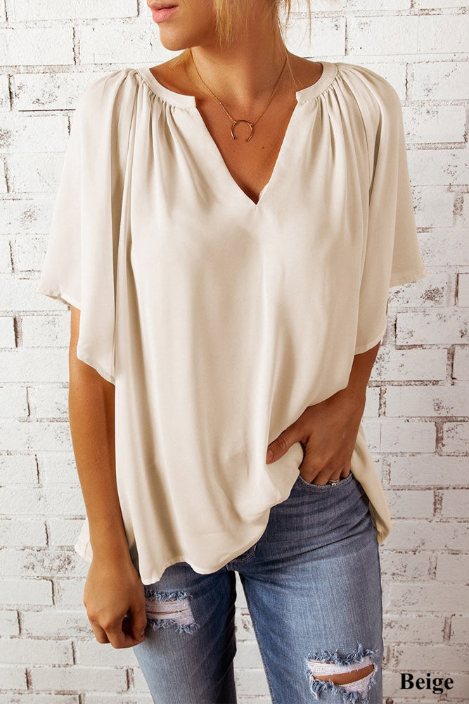 V Neck Draped Top