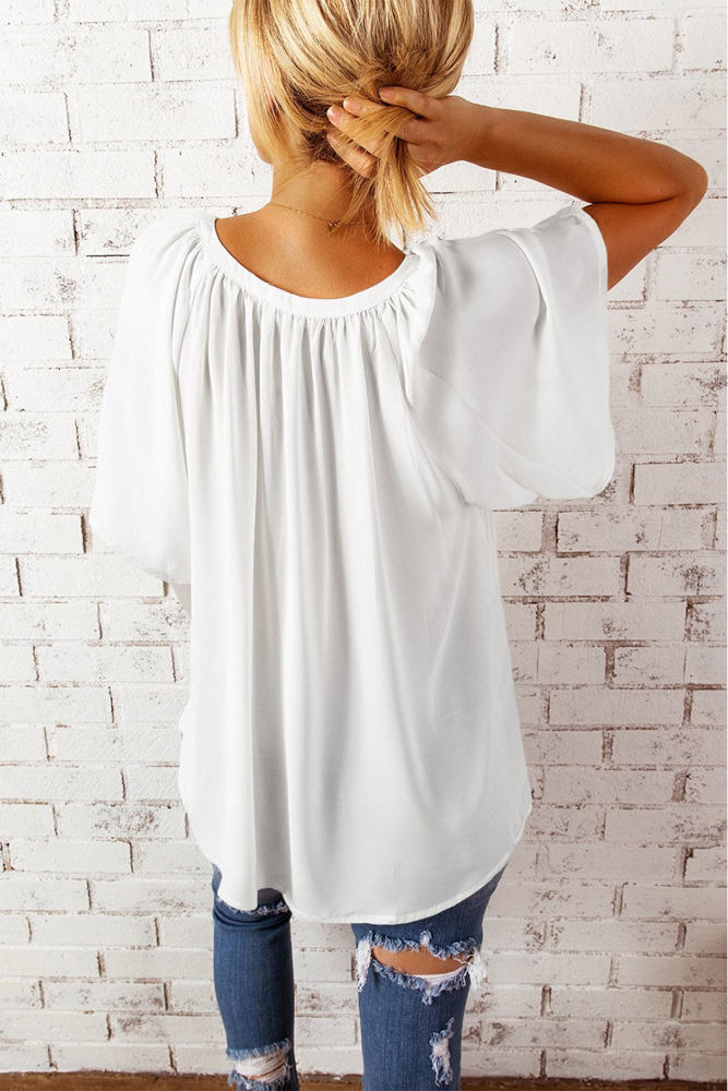 V Neck Draped Top