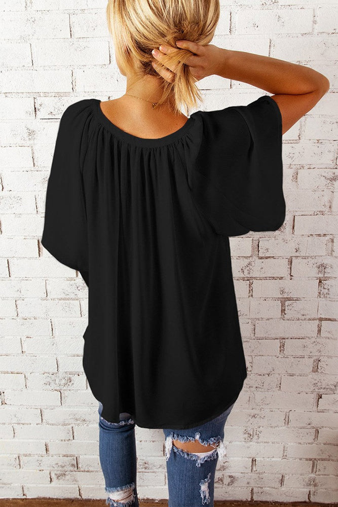 V Neck Draped Top