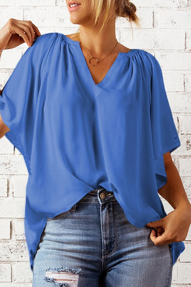 V Neck Draped Top