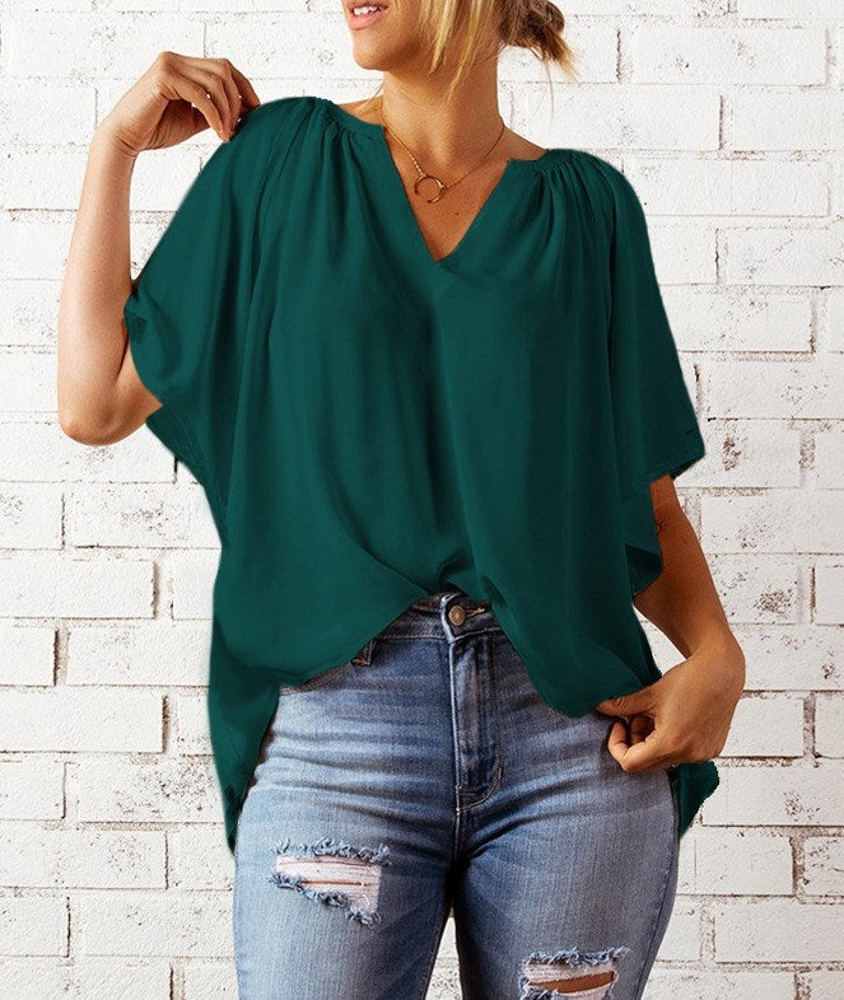 V Neck Draped Top