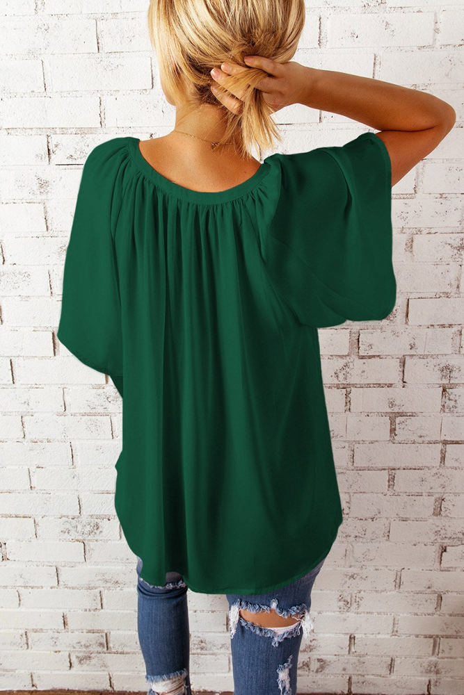 V Neck Draped Top