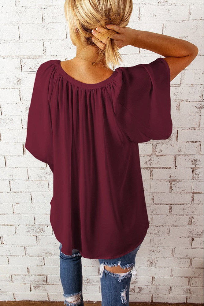 V Neck Draped Top