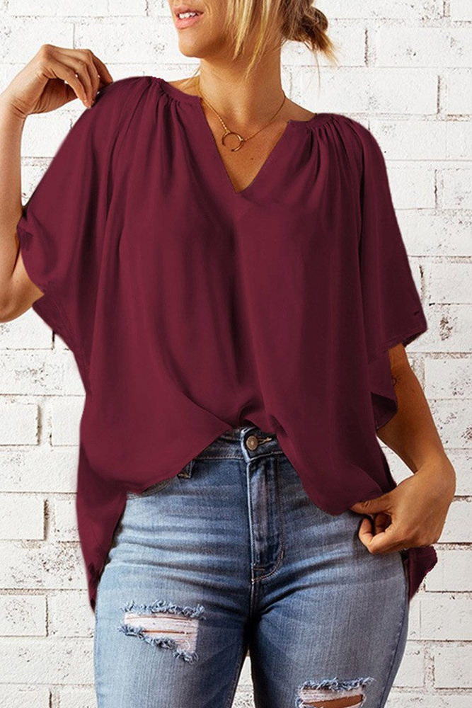 V Neck Draped Top